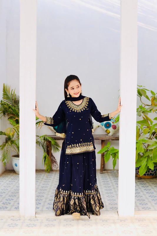 Navy Blue Lehnga-KL 012