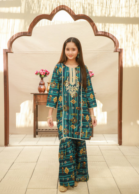 Sea Green 2pcs Gharara Set KST 151