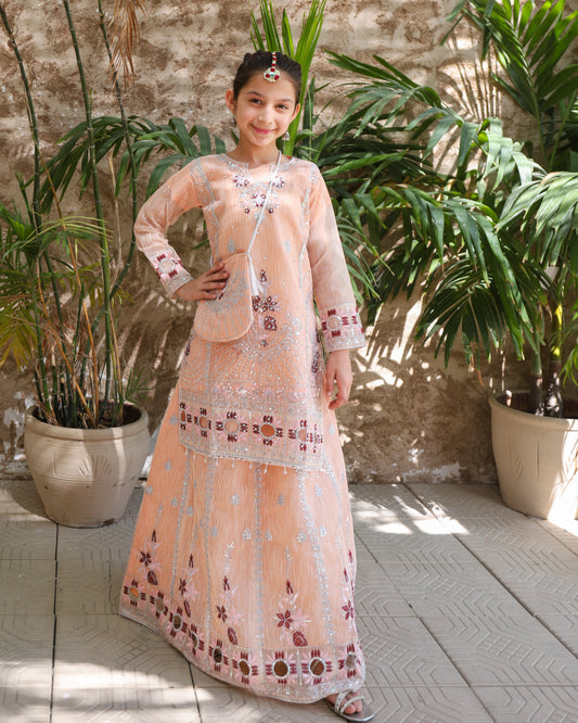 Peach Orange Lehenga KL 024