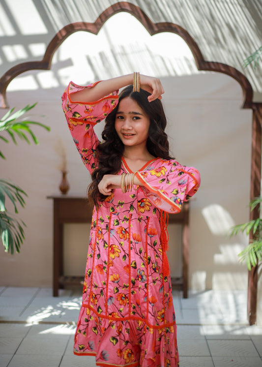 Carnation Pink Kurti & Gharara KST 174