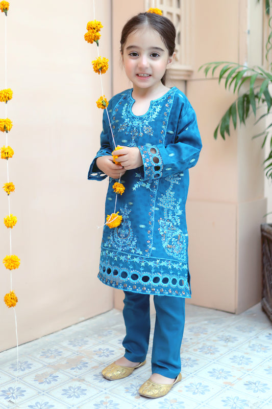 Blue Embroidered 2Pcs KST 074