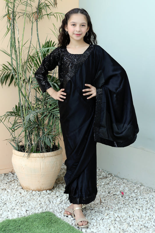 Black Sequence Saree SK 001