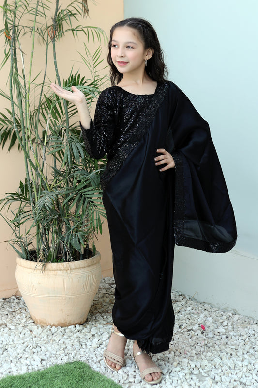Black Sequence Saree SK 001