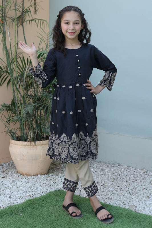 Charcoal Black Short Frock KST 093