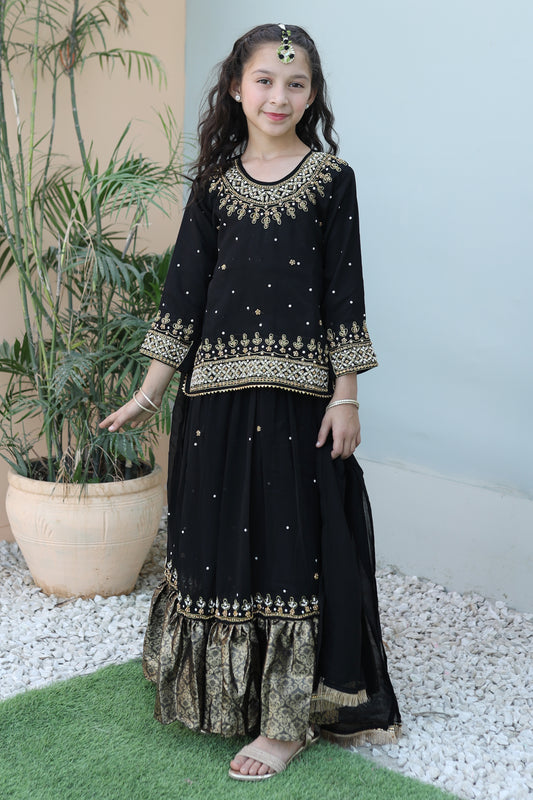 Carbon Black Lehenga KL 011