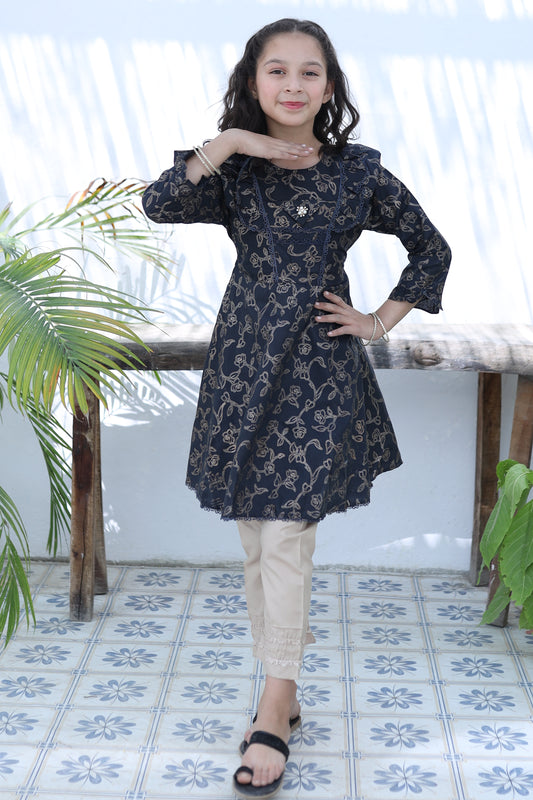Pitch Black Short Frock KST 095