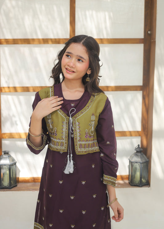 Purple Koti Style 2Pcs Suit KST 136