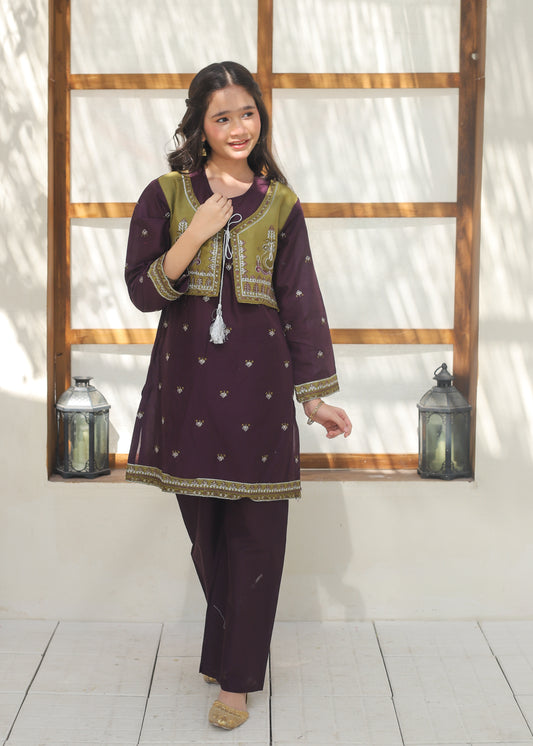 Purple Koti Style 2Pcs Suit KST 136