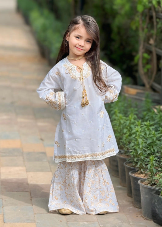Off-White Shirt with Gharara KST 166