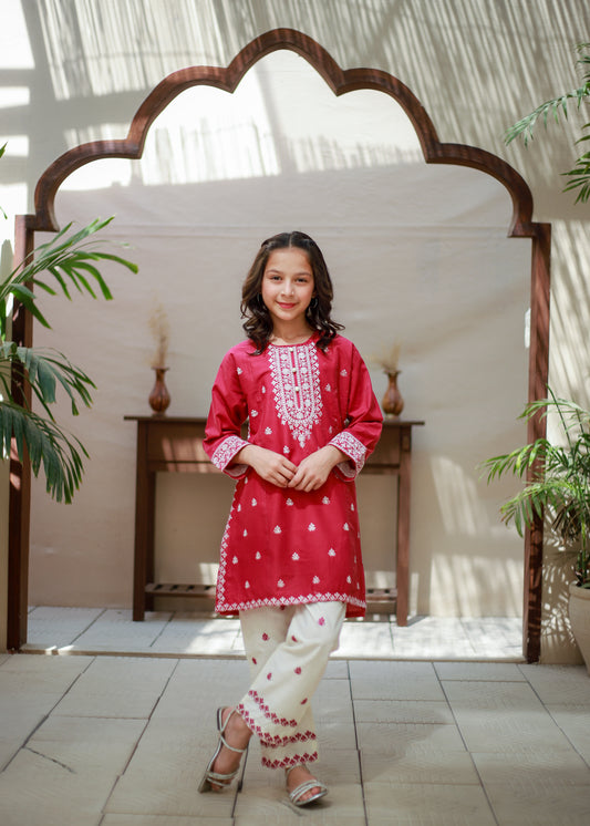 Vivid Pink Straight Shirt & Trouser KST 159