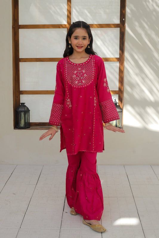 Hot Pink Gharara Suit KST 140