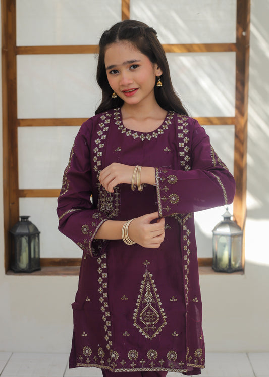 Plum Purple Gharara Suit KST 142