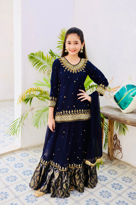 Navy Blue Lehnga-KL 012