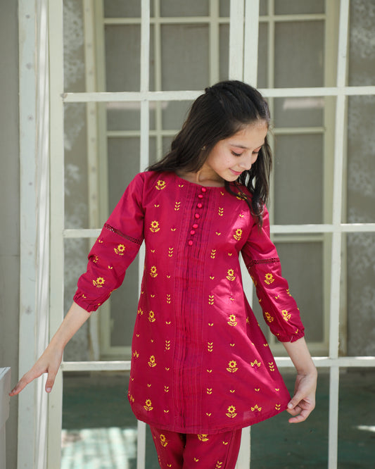 Raspberry Pink Kurta Set KST 189