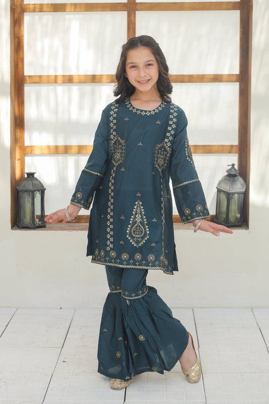 Slate grey Gharara Suit KST 143