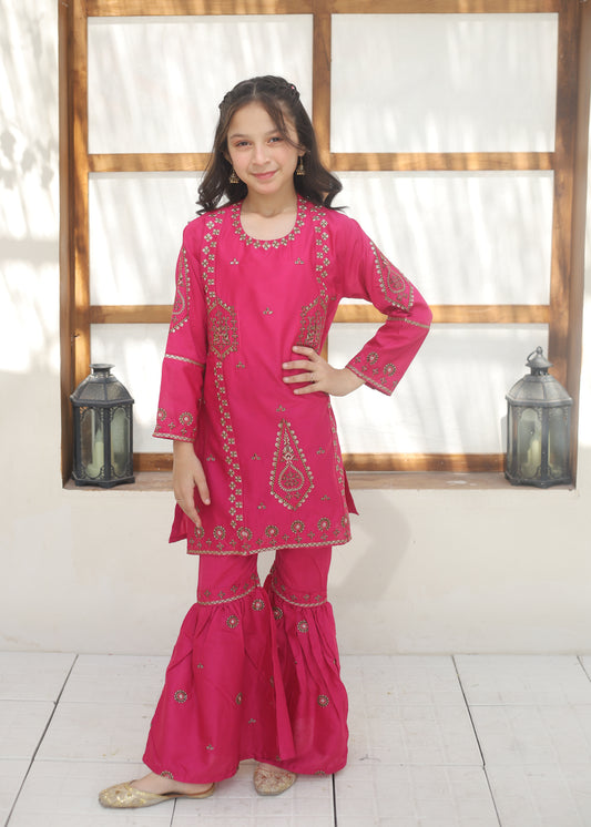 Deep Pink Gharara Suit KST 144