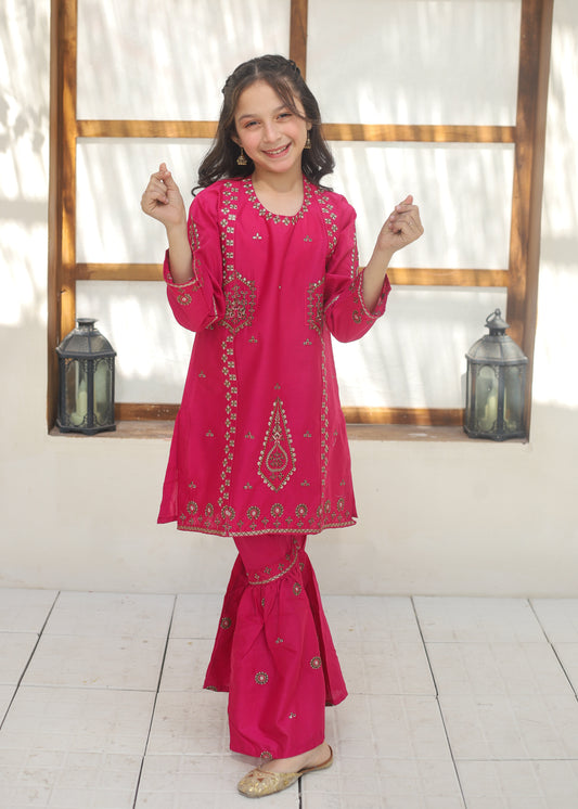 Deep Pink Gharara Suit KST 144
