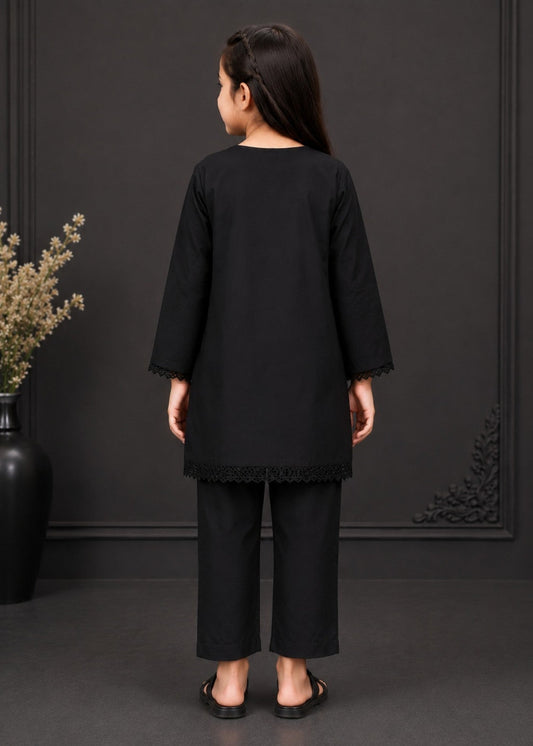 Black Embroidered 2Pcs Kurta Set KST 210