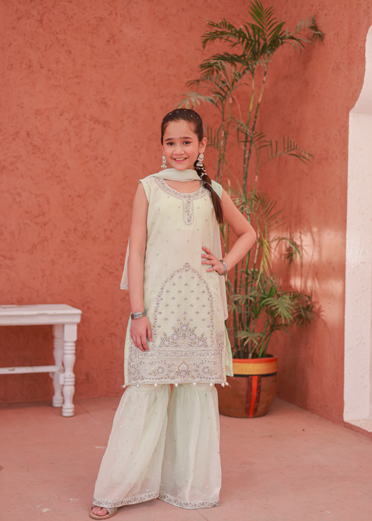 Cream White Gharara-KG 019