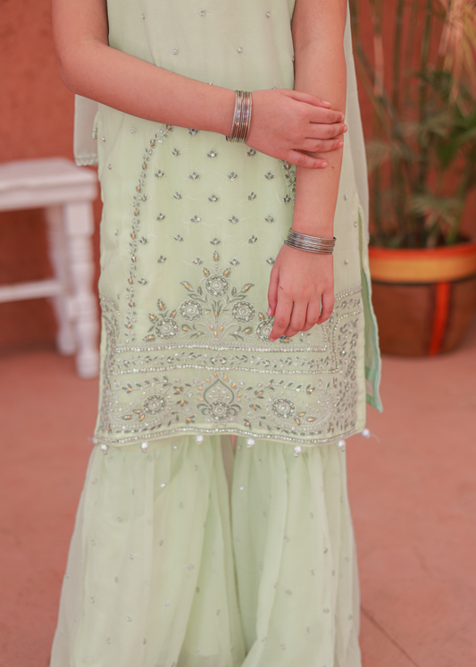 Cream White Gharara-KG 019