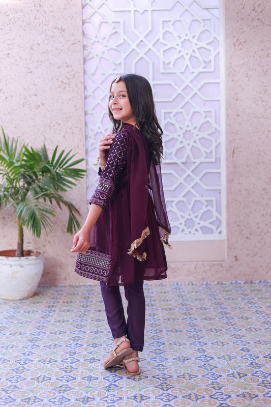 Bringle Purple Short Frok-KST 036