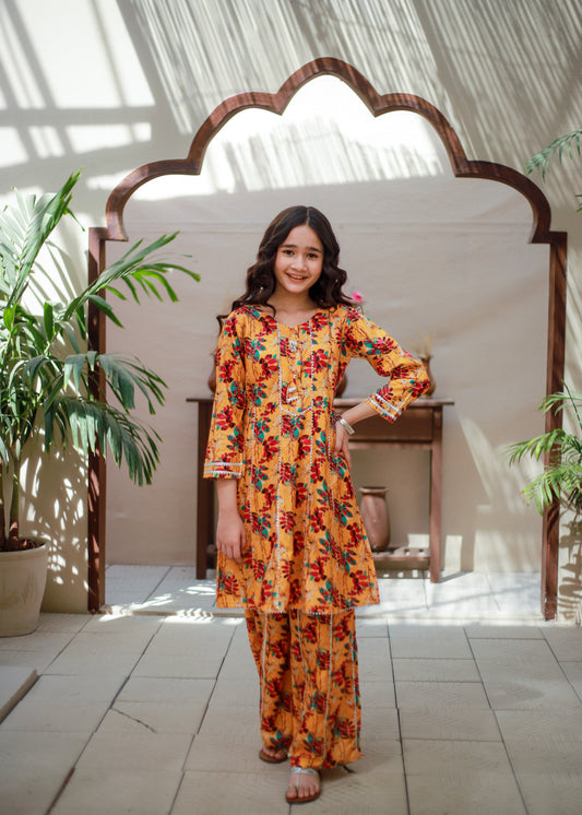 Ochre Orange Gharara Suit KST 202