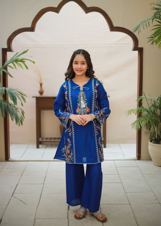 Sapphire Blue Shirt with Gharara KST 169
