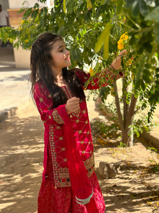 Shocking Pink Gharara-KG 017