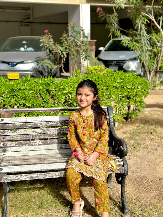 Sienna Brown 2pcs Embroidered Suit KST 064