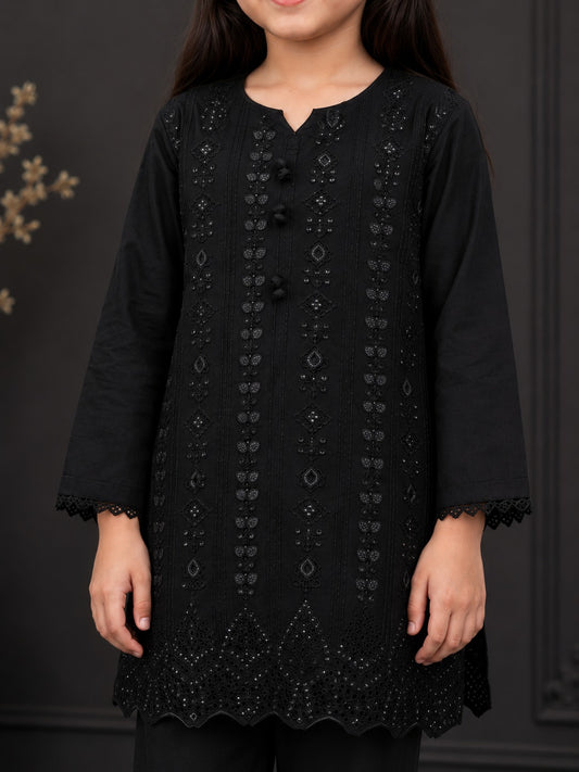 Black Embroidered 2Pcs Kurta Set KST 210