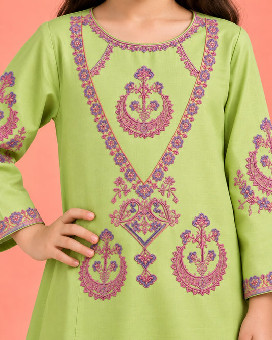 Yellow Embroidered Kurti With Flapper KST 216