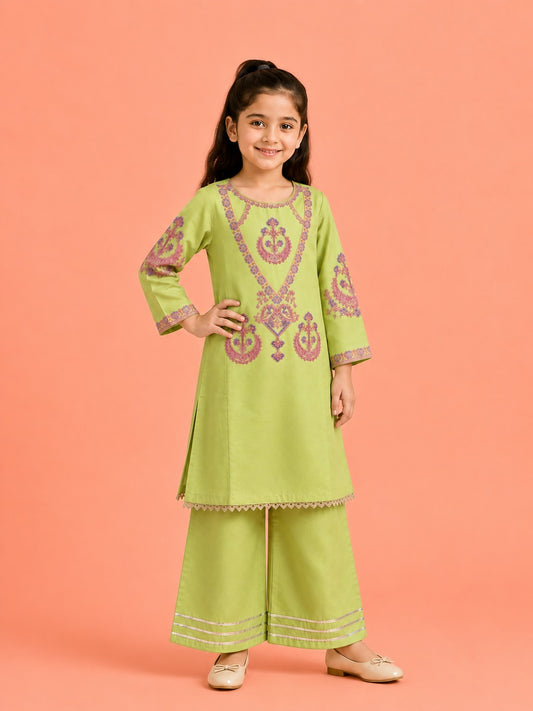 Yellow Embroidered Kurti With Flapper KST 216