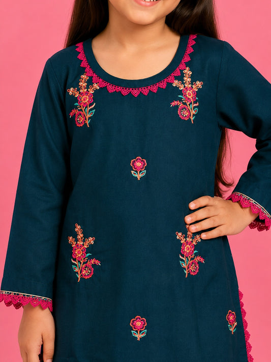 Pine Green Embroidered 2Pcs Co Ord Set KST 220