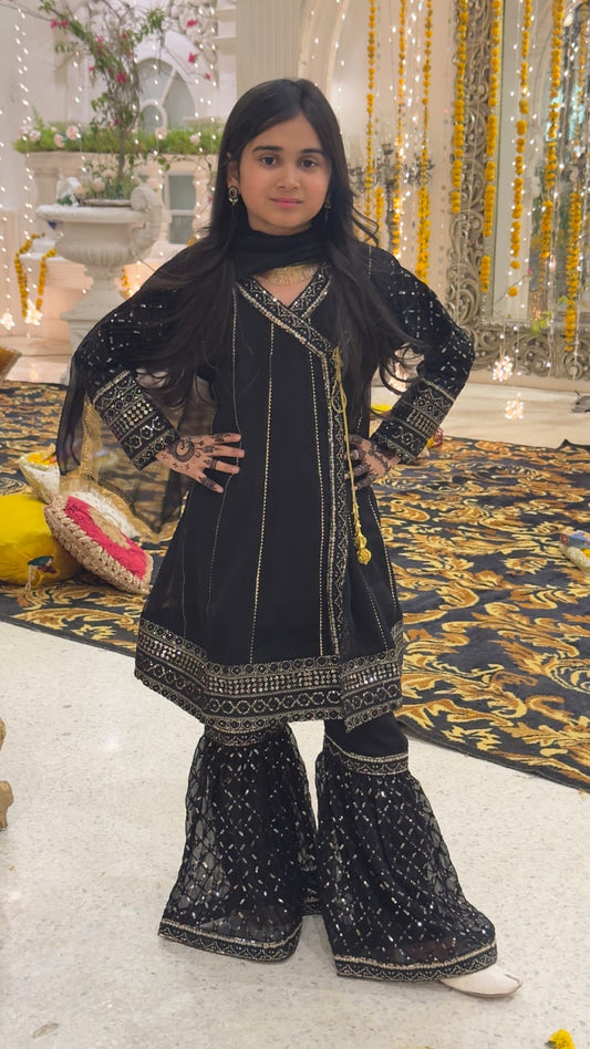 Black Angrakha Gharara -KG 004