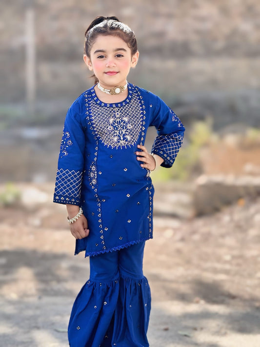 Dark Blue Gharara Suit KST 141