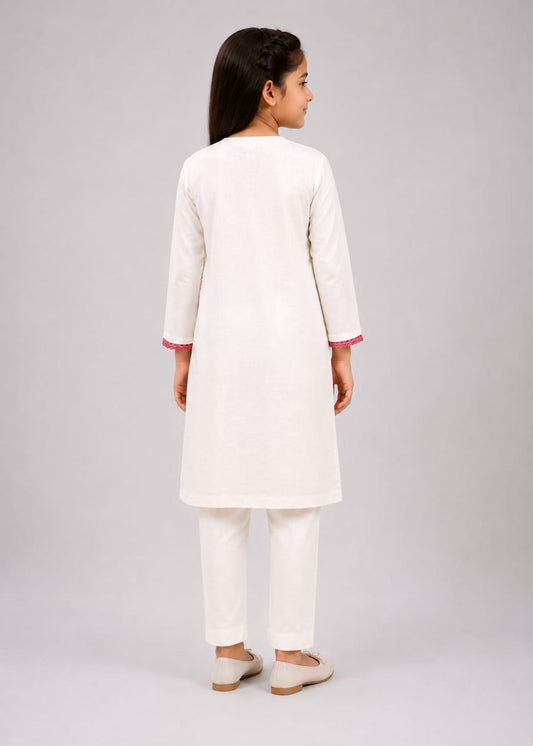 White Embroidered 2Pcs Kurta Set KST 212