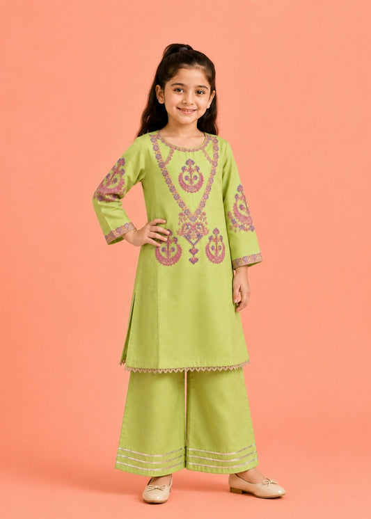 Yellow Embroidered Kurti With Flapper KST 216