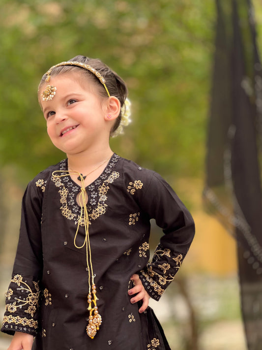 Pitch Black Shirt with Gharara KST 168