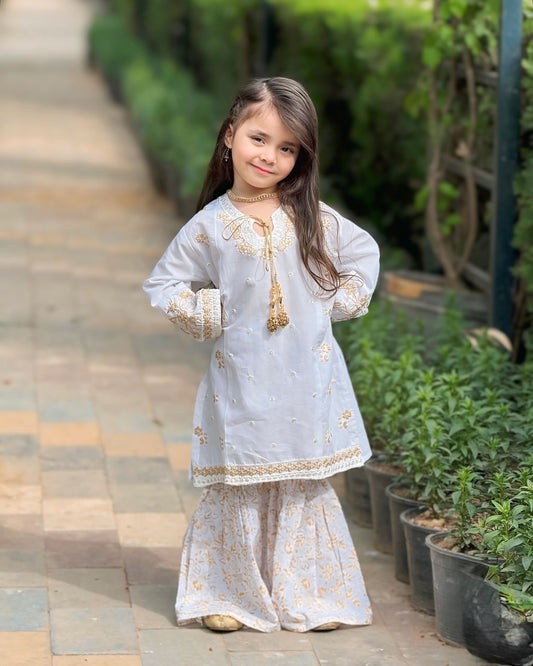 Off-White Shirt with Gharara KST 166