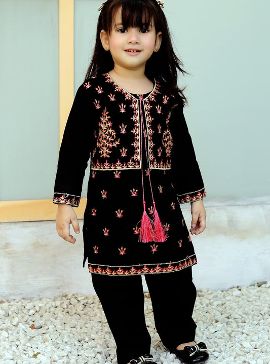 Vantablack Embroidered 2Pcs Suit KST 081