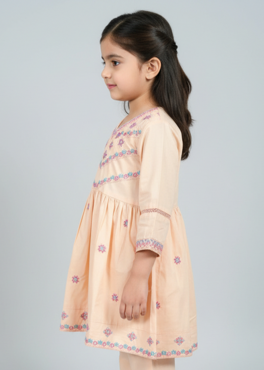 Beige Short Frock KST 105