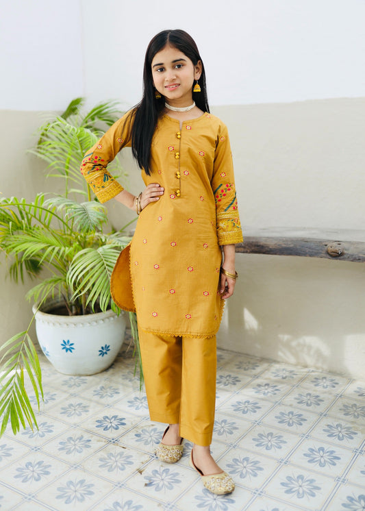 Mari Gold Embroidered 2Pcs Suit KST 133