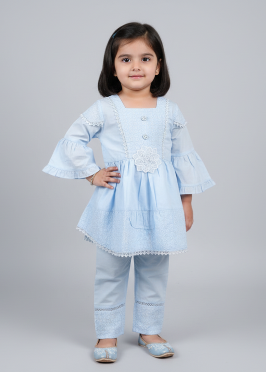 Ice Blue Short Frock KST 107