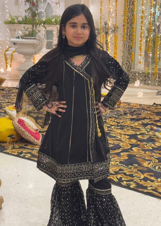 Black Angrakha Gharara -KG 004