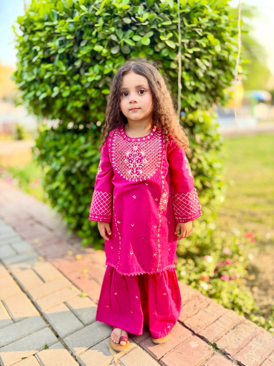 Hot Pink Gharara Suit KST 140