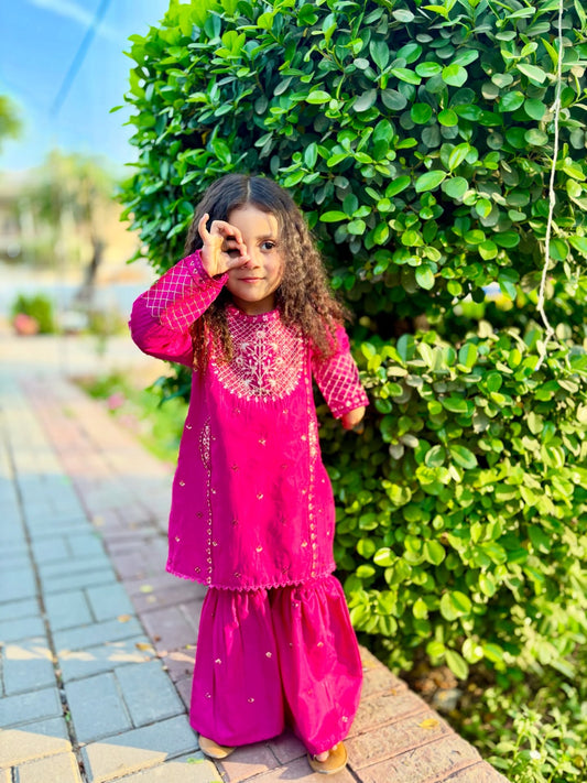 Hot Pink Gharara Suit KST 140