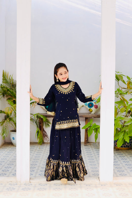 Navy Blue Lehnga-KL 012