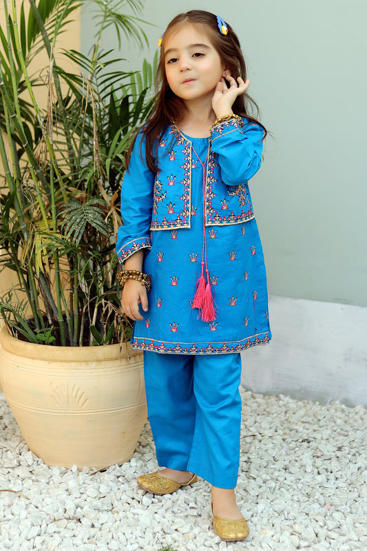 Blue Lagoon Embroidered 2Pcs Suit KST 082