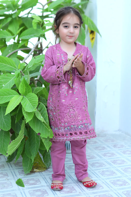 Ultra Pink Embroidered Gharara KST 087