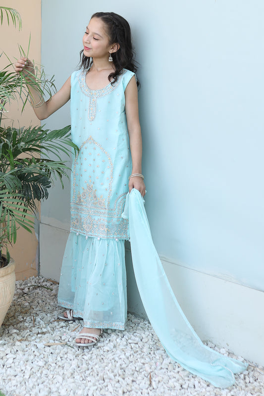 Ice Blue Gharara-KG 011